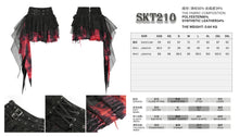 Load image into Gallery viewer, SKT210 Punk asymmetric black and red skirt