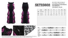 Load image into Gallery viewer, SKT23602 Black And Purple Gothic embossed velvet fishtail skirt
