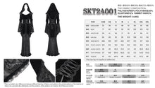 Load image into Gallery viewer, SKT24001 Black Long Trumpet Sleeve Gothic Fishtail Hooded Dress