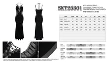 Load image into Gallery viewer, SKT25301 Black Gothic Velvet Strappy Dress with Side Seam Pleats