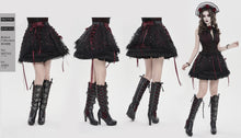 Load image into Gallery viewer, SKT25901 Sequined Mesh and Flat Grid-Paneled Lolita Miniskirt