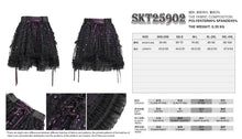 Load image into Gallery viewer, SKT25902 Sequined Mesh and Flat Grid-Paneled Lolita Miniskirt