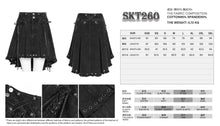 Load image into Gallery viewer, SKT260 Punk-Style Distressed Hem with Raw Edges I-shaped Pleated Skirt
