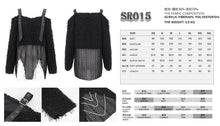 Load image into Gallery viewer, SR015 Plush mesh off-the-shoulder short sweater with chain