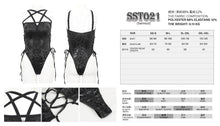 Load image into Gallery viewer, SST021 Pentagram Embossed Strappy One-Piece Swimsuit