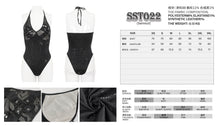 Load image into Gallery viewer, SST022 Skull Mesh Knit Halter Swimsuit
