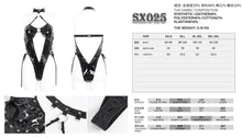 Load image into Gallery viewer, SX025 knitted glazed leather punk sexy lingerie one piece jumpsuit