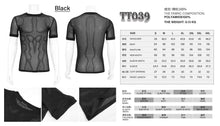Load image into Gallery viewer, TT039 Summer daily hexagonal diamond mesh round neck short sleeve men punk T-shirts