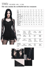 Load image into Gallery viewer, TT051 Gothic v neck mesh long sleeves sexy women rose lace bottoming t-shirt