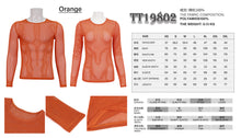 Load image into Gallery viewer, TT19802 Orange Diamond-shaped net basic style long sleeves men t-shirts