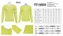 Load image into Gallery viewer, TT19803 fluorescent color Diamond-shaped net basic style long sleeves men t-shirts