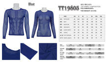 Load image into Gallery viewer, TT19805 Blue Diamond-shaped net basic style long sleeves men t-shirts