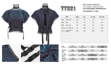 Load image into Gallery viewer, TT221 Cyberpunk dream color mesh Turtleneck Short Sleeve Women's T-Shirt