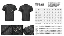 Load image into Gallery viewer, TT248 Punk cracked faux leather strap men's T-shirt