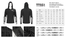 Load image into Gallery viewer, TT251 Punk wild grain knitted hooded men's T-shirt