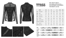 Load image into Gallery viewer, TT255 Diamond mesh stitching long sleeve strappy women's T-shirt