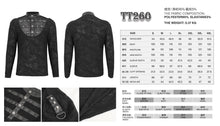 Load image into Gallery viewer, TT260 Punk knitted small stand collar men's T-shirt