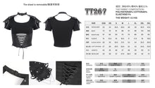Load image into Gallery viewer, TT267 Leather studded shawl knitted two-piece women's short T-shirt