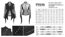 Load image into Gallery viewer, TT270 Gothic high neck long sleeve knitted mesh women's T-shirt