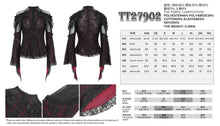 Load image into Gallery viewer, TT27902 Dark Red Gothic Double Lace Mesh Women T-Shirt