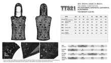 Load image into Gallery viewer, TT321 Punk Skull Mesh Hooded Sleeveless T-Shirt