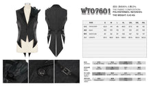 Load image into Gallery viewer, WT07601 Black Gothic jacquard peak lapel swallowtail men's suit vest