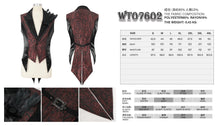Load image into Gallery viewer, WT07602 wine Gothic jacquard peak lapel swallowtail men's suit vest