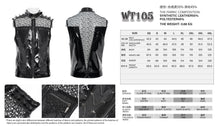 Load image into Gallery viewer, WT105 Punk Tree-Patterned Mesh & Patent Leather Vest