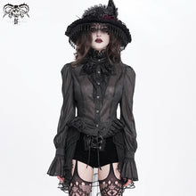 Load image into Gallery viewer, SHT130 Shiny non-stretchy patterned organza chiffon blouse