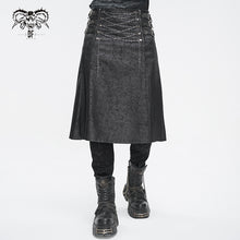 Load image into Gallery viewer, SKT186 Punk crackled leather men's kilt