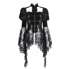 Load image into Gallery viewer, ECT01701 BLACK hollowed-out chest halter neck long sleeves and swallowtail hem short jacket