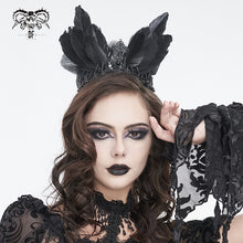 Load image into Gallery viewer, AS183 black feather crown