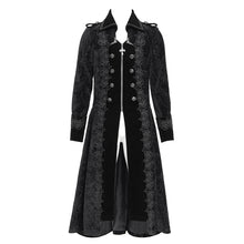 Load image into Gallery viewer, CT26201 Black Gothic paisley jacquard fleece long coat