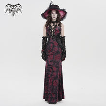 Load image into Gallery viewer, SKT25302 Gothic Velvet Strappy Dress with Side Seam Pleats