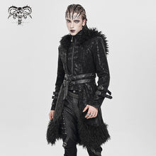 Load image into Gallery viewer, CT272 Punk long curly hooded snake-print leather jacket