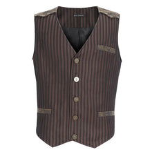 Load image into Gallery viewer, WT08702 Brown Steampunk gentleman striped vest