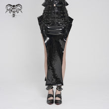Load image into Gallery viewer, SKT252 Patent Leather Fishtail Punk Skirt