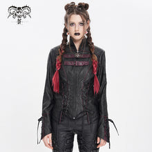 Load image into Gallery viewer, CT26301 Pleated Faux Leather Punk Jacket