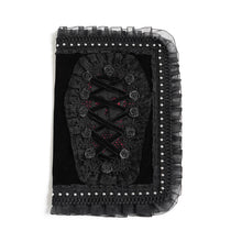 Load image into Gallery viewer, AS320 Gothic-style lace-trimmed coffin-shaped notebook cover