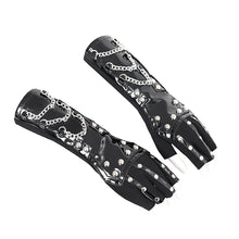 Load image into Gallery viewer, GE041 Women Mid-length patent leather punk gloves