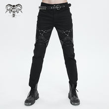 Load image into Gallery viewer, PT215 Punk Twill decorative Faux Leather Leg Loop Trousers