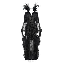 Load image into Gallery viewer, ESKT074 Gothic wedding Custom-made feather branch collar embroidered dress