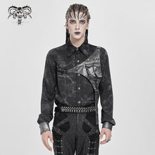 Load image into Gallery viewer, SHT145 Punk two-tone random pattern shirt with 3D pocket