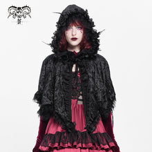 Load image into Gallery viewer, CA051 Gothic embroidered velvet hooded cape