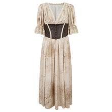 Load image into Gallery viewer, SKT185 V neck short sleeve waisted dress