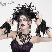 Load image into Gallery viewer, EAS021 Medusa Snake Head Feather Headband