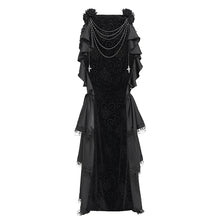 Load image into Gallery viewer, SKT23601 Black Gothic embossed velvet fishtail skirt