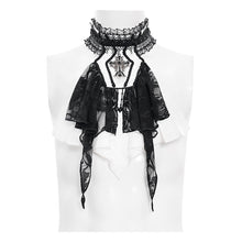 Load image into Gallery viewer, AS27202 White Branch patterned rose mesh gothic bow tie