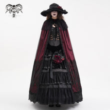 Load image into Gallery viewer, CA04502 Red Women Gothic Lace Hooded Cloak