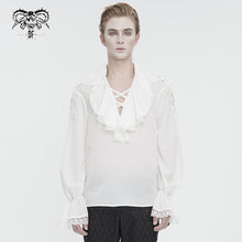 Load image into Gallery viewer, SHT10902 White Gothic V-neck chiffon shirt